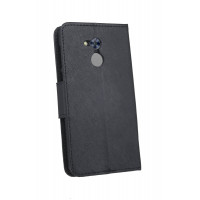Elegante Buch-Tasche Hülle für das HONOR 6A in Schwarz Leder Optik Wallet Book-Style Cover Schale @ cofi1453®