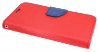 Elegante Buch-Tasche Hülle für das HUAWEI P9 LITE MINI in Rot-Blau (2-Farbig) Leder Optik Wallet Book-Style Schale @ cofi1453®