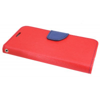 Elegante Buch-Tasche Hülle für das HUAWEI P9 LITE MINI in Rot-Blau (2-Farbig) Leder Optik Wallet Book-Style Schale @ cofi1453®