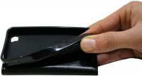 Elegante Buch-Tasche Hülle für das WIKO SUNNY 2 in Schwarz Leder Optik Wallet Book-Style Cover Schale @ cofi1453®