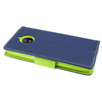 Elegante Buch-Tasche Hülle für das LENOVO MOTO E4 PLUS in Blau-Grün (2-Farbig) Leder Optik Wallet Book-Style Schale @ cofi1453®