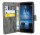 Elegante Buch-Tasche Hülle für das Nokia 8 in Anthrazit Leder Optik Wallet Book-Style Cover Schale @ cofi1453®
