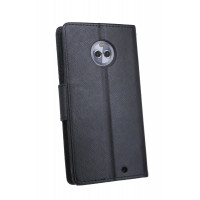 Elegante Buch-Tasche Hülle für das LENOVO MOTOROLA MOTO X4 in Schwarz Leder Optik Wallet Book-Style Cover Schale @ cofi1453®