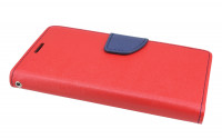 Elegante Buch-Tasche Hülle für das LENOVO MOTOROLA MOTO X4 in Rot-Blau Leder Optik Wallet Book-Style Cover Schale @ cofi1453®