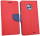 Elegante Buch-Tasche Hülle für das LENOVO MOTOROLA MOTO X4 in Rot-Blau Leder Optik Wallet Book-Style Cover Schale @ cofi1453®