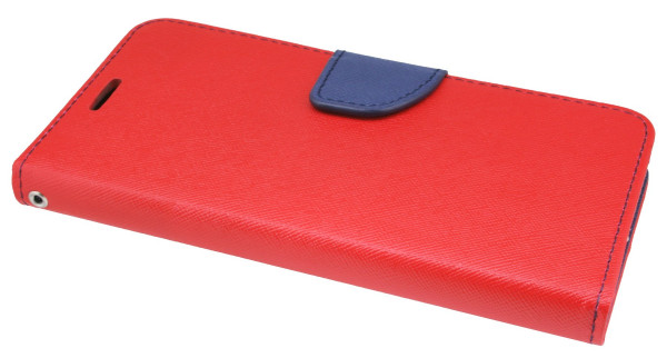 Elegante Buch-Tasche Hülle für das LENOVO K8 NOTE (5,5) in Rot-Blau Leder Optik Wallet Book-Style Cover Schale @ cofi1453®
