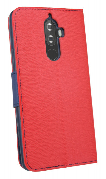 Elegante Buch-Tasche Hülle für das LENOVO K8 NOTE (5,5) in Rot-Blau Leder Optik Wallet Book-Style Cover Schale @ cofi1453®