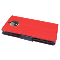 Elegante Buch-Tasche Hülle für LENOVO MOTOROLA MOTO G5S PLUS in Rot-Blau Leder Optik Wallet Book-Style Cover Schale @ cofi1453®