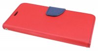 Elegante Buch-Tasche Hülle für das LENOVO MOTO Z2 FORCE in Rot-Blau (2-Farbig) Leder Optik Wallet Book-Style Schale @ cofi1453®