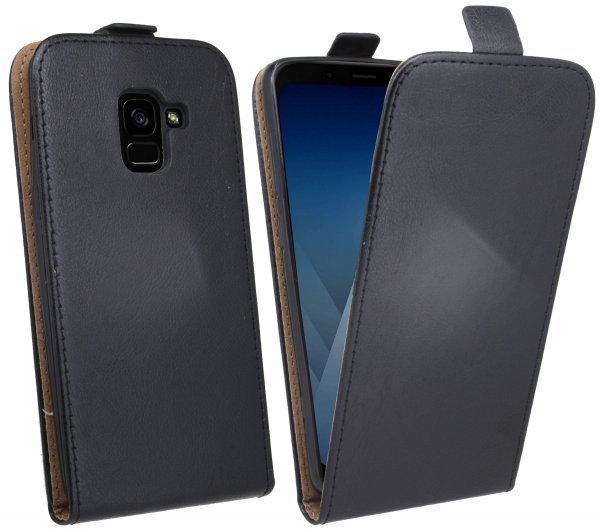 Samsung Galaxy A8 PLUS 2018 (A730F) // Klapptasche Schutztasche Schutzhülle Tasche Zubehör Etui Schwarz Tasche Hülle @ cofi1453®