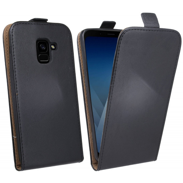 Samsung Galaxy A8 PLUS 2018 (A730F) // Klapptasche Schutztasche Schutzhülle Tasche Zubehör Etui Schwarz Tasche Hülle @ cofi1453®