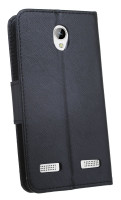 Elegante Buch-Tasche Hülle für das ZTE BLADE A520 in Schwarz "Fancy" Leder Optik Wallet Book-Style Cover Schale @ cofi1453®