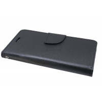 Elegante Buch-Tasche Hülle für das ALCATEL IDOL 5S (6060X) in Schwarz Leder Optik Wallet Book-Style Cover Schale @ cofi1453®