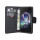 Elegante Buch-Tasche Hülle für das ALCATEL IDOL 5S (6060X) in Schwarz Leder Optik Wallet Book-Style Cover Schale @ cofi1453®