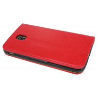 Elegante ECHT LEDER Buch-Tasche Hülle für das  in Rot Wallet Book-Style Cover Schale @ cofi1453®