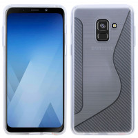 Samsung Galaxy A8 PLUS 2018 (A730F) // S-Line TPU SchutzHülle Silikon Hülle Silikonschale Cover Zubehör Bumper in Schwarz @ cofi1453®