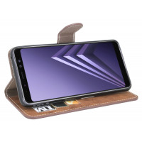 Elegante Buch-Tasche Hülle für Samsung Galaxy A8 2018 (A530F) in Braun Leder Optik Wallet Book-Style Schale cofi1453®