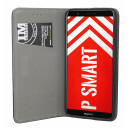 Elegante Buch-Tasche Hülle Smart Magnet für das HUAWEI P SMART Leder Optik Wallet Book-Style Cover Schale @ cofi1453®
