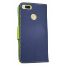 Elegante Buch-Tasche Hülle für das XIAOMI MI A1 in Blau-Grün Leder Optik Wallet Book-Style Cover Schale @ cofi1453®