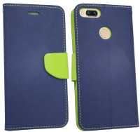 Elegante Buch-Tasche Hülle für das XIAOMI MI 5X in Blau-Grün Leder Optik Wallet Book-Style Cover Schale @ cofi1453®