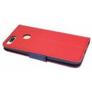 Elegante Buch-Tasche Hülle für das XIAOMI MI 5X in Rot-Blau Leder Optik Wallet Book-Style Cover Schale @ cofi1453®