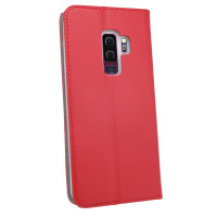 Elegante Buch-Tasche Hülle Smart Magnet für das Samsung Galaxy S9 PLUS (G965F) in Rot Leder Optik Wallet Book-Style Cover Schale @ cofi1453®