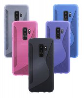 Samsung Galaxy S9 PLUS (G965F) // S-Line TPU SchutzHülle Silikon Hülle Silikonschale Case Cover Zubehör Bumper in Schwarz @ cofi1453®