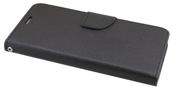 Elegante Buch-Tasche Hülle für HUAWEI P SMART in Schwarz Leder Optik Fancy Wallet Book-Style Cover Schale  cofi1453®