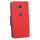 Elegante Buch-Tasche Hülle FANCY für das Sony Xperia XZ2 COMPACT in Rot-Blau Leder Optik Wallet Book-Style Cover Schale
