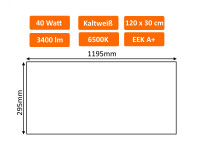 40W LED Panel Slim Eckig 120 x 30cm 3400 Lumen Deckenleuchte inkl Trafo