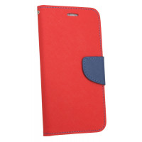 Elegante Buch-Tasche Hülle für HUAWEI P SMART in Rot-Blau Leder Optik Fancy Wallet Book-Style Cover Schale  cofi1453®