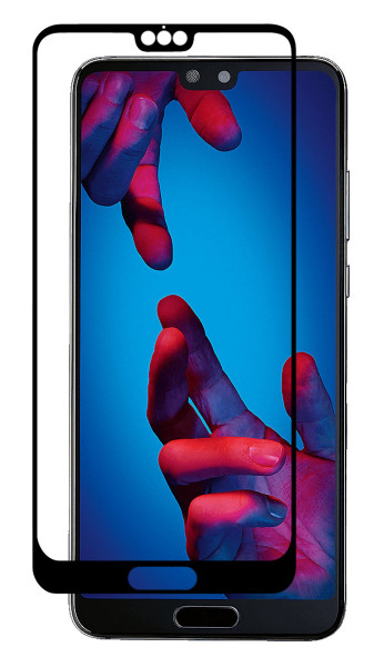 Huawei P20 // Premium Tempered SCHUTZGLAS 3D FULL COVERED in Schwarz Panzerglas Schutz Glas extrem Kratzfest @cofi1453®