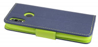 Elegante Buch-Tasche Hülle für HUAWEI P20 LITE in Blau-Grün Leder Optik Fancy Wallet Book-Style Cover Schale
