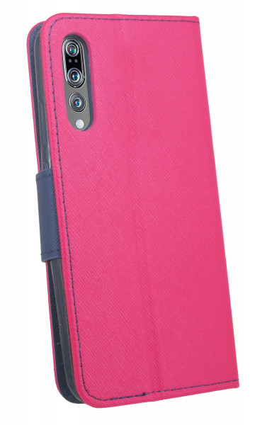 Elegante Buch-Tasche Hülle für HUAWEI P20 PRO in Pink-Blau Leder Optik Fancy Wallet Book-Style Cover Schale  cofi1453®