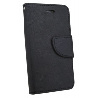 Elegante Buch-Tasche Hülle für das WIKO SUNNY 2 PLUS in Schwarz Leder Optik Wallet Book-Style Cover Schale