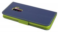 Elegante Buch-Tasche Hülle für SAMSUNG GALAXY S9 PLUS G965F in Blau Leder Optik Wallet Book-Style Cover Schale