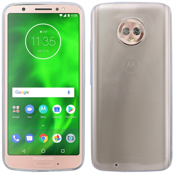 Motorola Moto G6//Silikon Hülle Tasche Case Zubehör Gummi Bumper Schale Schutzhülle Zubehör in Transparent