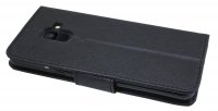 Elegante Buch-Tasche Hülle für SAMSUNG GALAXY A6 (A600F) in Schwarz Leder Optik Wallet Book-Style Cover Schale