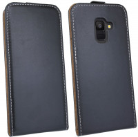 Samsung Galaxy A6 PLUS A605F//Klapptasche Schutztasche Schutzhülle Flip Tasche Hülle Zubehör Etui in Schwarz Hülle