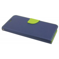 Elegante Buch-Tasche Hülle für SAMSUNG GALAXY A6 PLUS (A605F) in Blau-Grün Leder Optik Wallet Book-Style Cover Schale