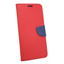 Elegante Buch-Tasche Hülle für SAMSUNG GALAXY A6 (A600F) in Rot-Blau Leder Optik Wallet Book-Style Cover Schale