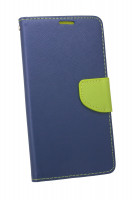 Elegante Buch-Tasche Hülle für HUAWEI Y6 2018 in Blau Leder Optik Fancy Wallet Book-Style Cover Schale