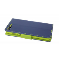 Elegante Buch-Tasche Hülle für das HONOR 7A in Blau-Grün Leder Optik Wallet Book-Style Cover Schale