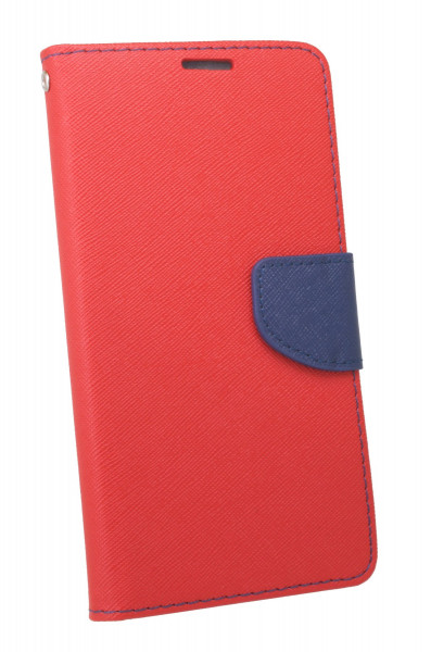 Elegante Buch-Tasche Hülle für HUAWEI Y6 2018 in Rot Leder Optik Fancy Wallet Book-Style Cover Schale