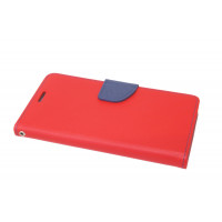 Elegante Buch-Tasche Hülle für das Nokia 6.1 (2018) in Rot-Blau Leder Optik Wallet Book-Style Cover Schale
