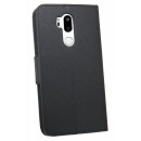 Elegante Buch-Tasche Hülle für das LG G7 ThinQ in Schwarz Leder Optik Wallet Book-Style Cover Schale