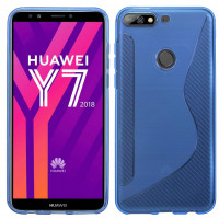 Huawei Y7 2018 Handy Silikon Schutzhülle Cover Case Schwarz