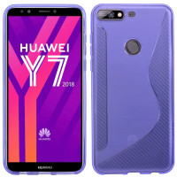 Huawei Y7 2018 Handy Silikon Schutzhülle Cover Case Schwarz