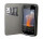 Elegante Buch-Tasche Hülle SMART für das Nokia 1 in Schwarz Leder Optik Wallet Book-Style Cover Schale