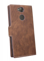 Elegante Buch-Tasche Hülle für das SONY XPERIA XA2 in Braun Leder Optik Wallet Book-Style Cover Schale